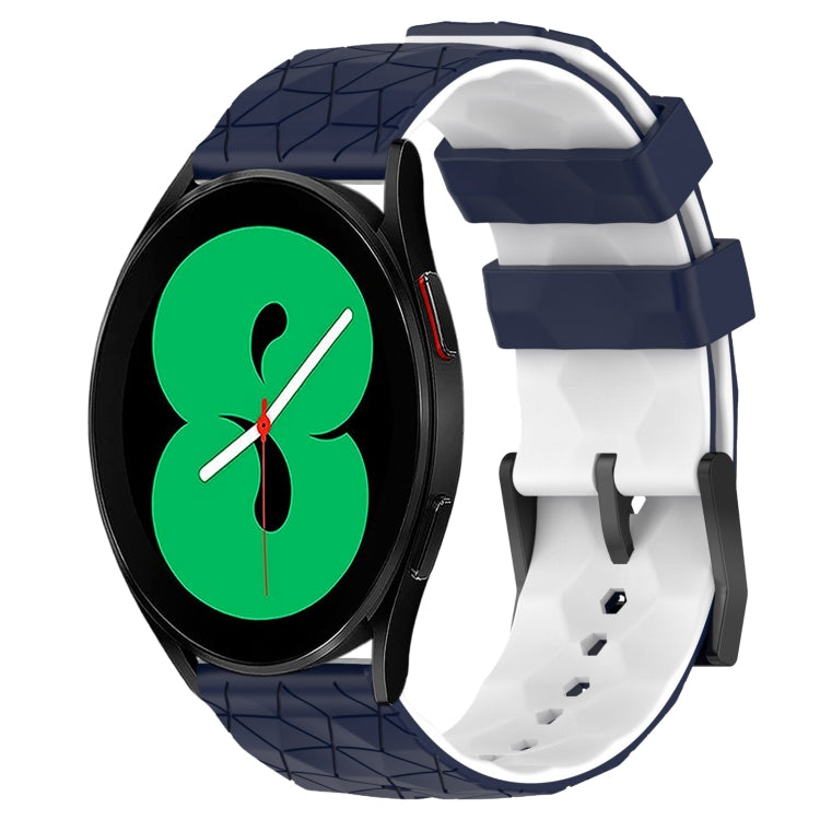 For Samsung Galaxy Watch 4 44mm 20mm Football Pattern Two-Color Silicone Watch Band