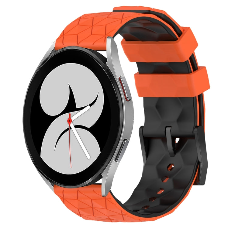 For Samsung Galaxy Watch 4 40mm 20mm Football Pattern Two-Color Silicone Watch Band