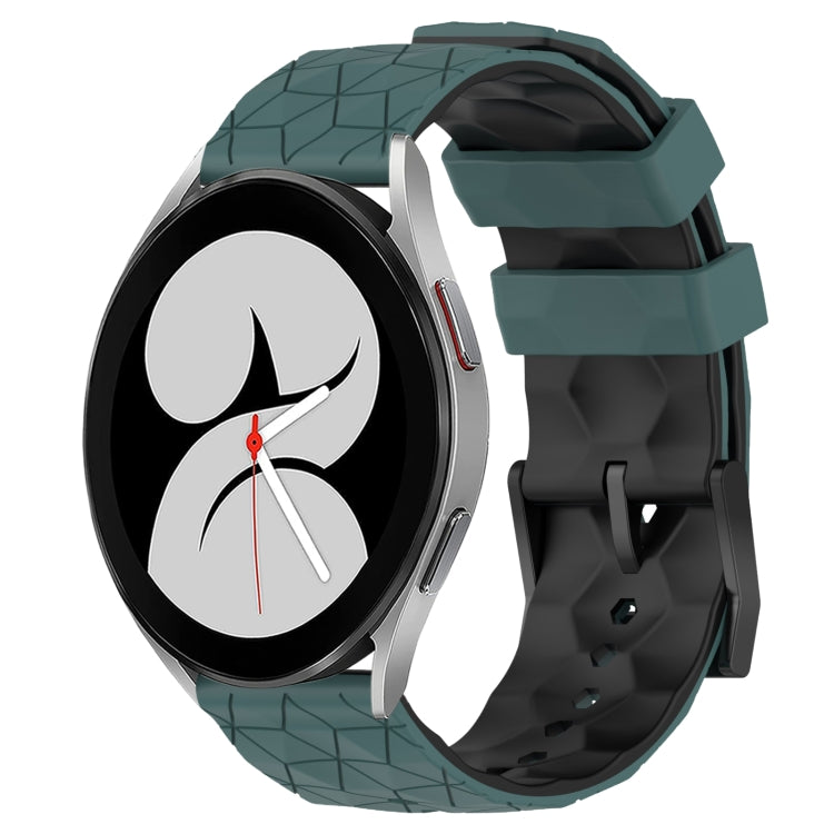 For Samsung Galaxy Watch 4 40mm 20mm Football Pattern Two-Color Silicone Watch Band