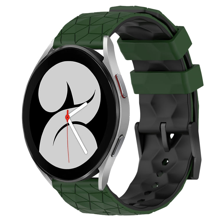 For Samsung Galaxy Watch 4 40mm 20mm Football Pattern Two-Color Silicone Watch Band
