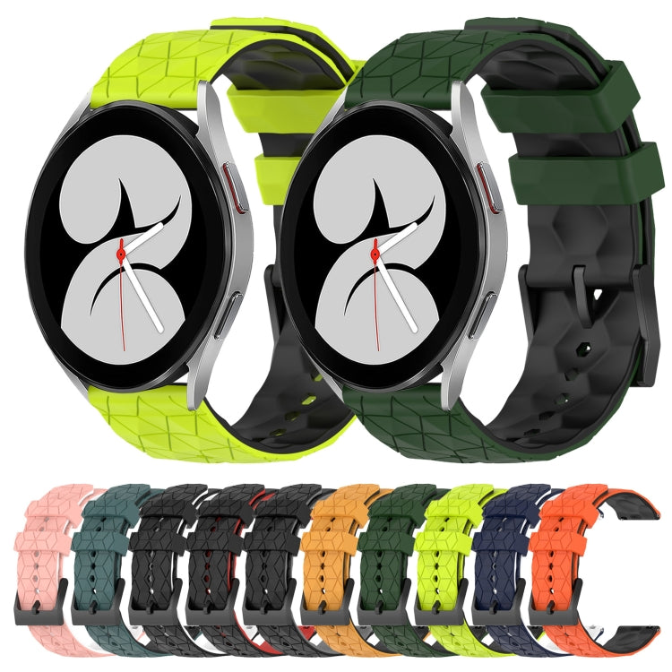 For Samsung Galaxy Watch 4 40mm 20mm Football Pattern Two-Color Silicone Watch Band