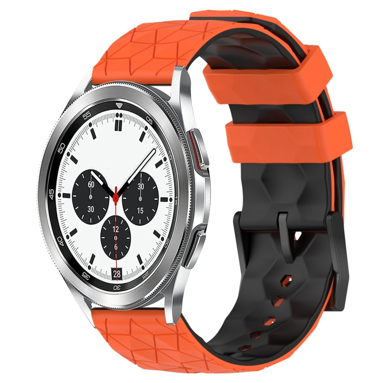 For Samsung  Galaxy Watch 4 Classic 42mm 20mm Football Pattern Two-Color Silicone Watch Band