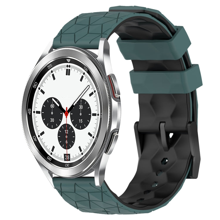 For Samsung  Galaxy Watch 4 Classic 42mm 20mm Football Pattern Two-Color Silicone Watch Band