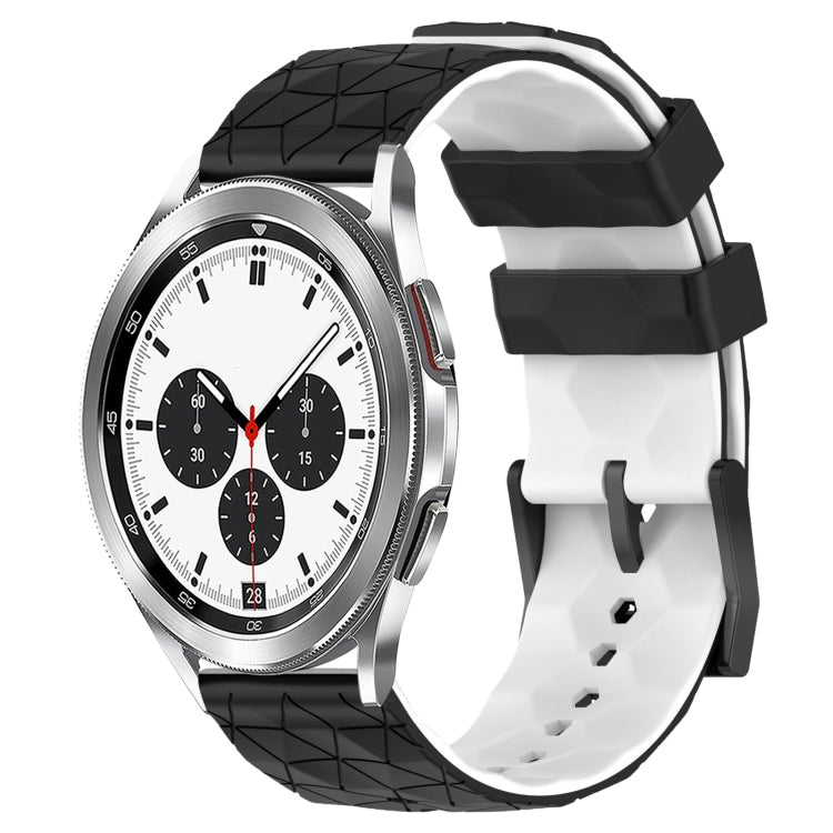 For Samsung  Galaxy Watch 4 Classic 42mm 20mm Football Pattern Two-Color Silicone Watch Band