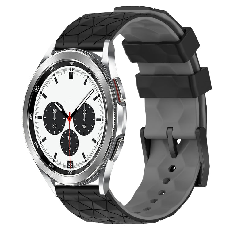 For Samsung  Galaxy Watch 4 Classic 42mm 20mm Football Pattern Two-Color Silicone Watch Band