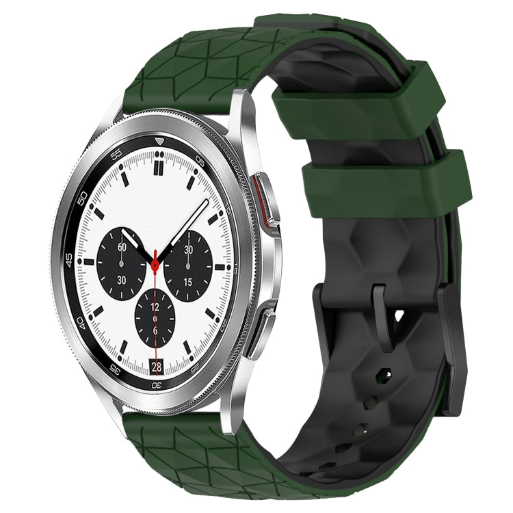 For Samsung  Galaxy Watch 4 Classic 42mm 20mm Football Pattern Two-Color Silicone Watch Band