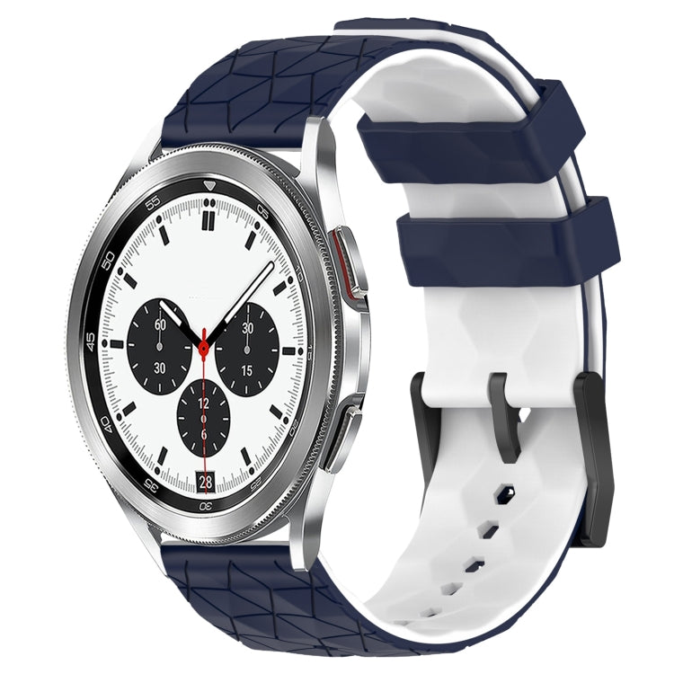 For Samsung  Galaxy Watch 4 Classic 42mm 20mm Football Pattern Two-Color Silicone Watch Band