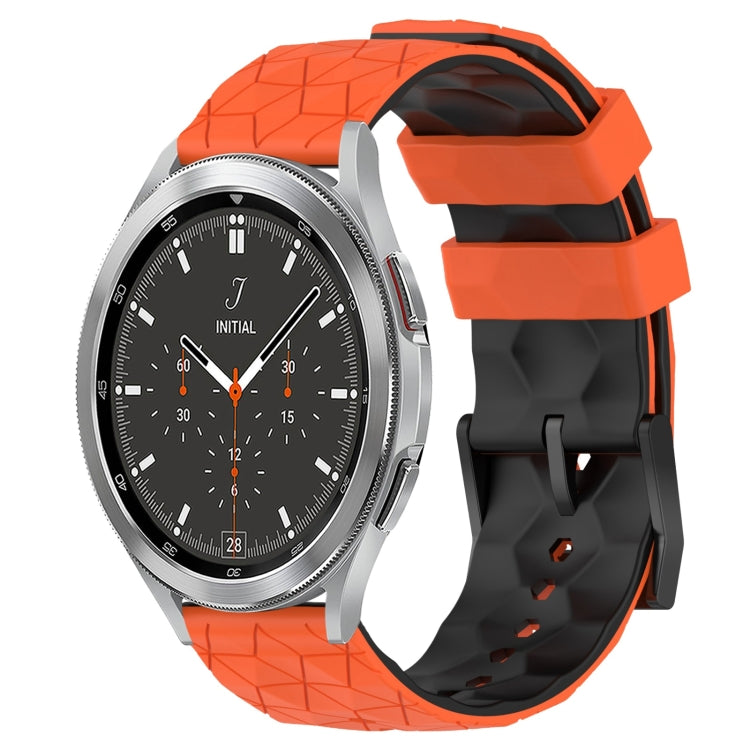 For Samsung  Galaxy Watch 4 Classic 46mm 20mm Football Pattern Two-Color Silicone Watch Band