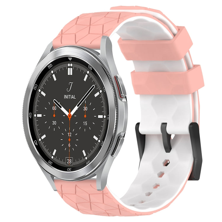 For Samsung  Galaxy Watch 4 Classic 46mm 20mm Football Pattern Two-Color Silicone Watch Band
