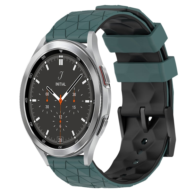 For Samsung  Galaxy Watch 4 Classic 46mm 20mm Football Pattern Two-Color Silicone Watch Band