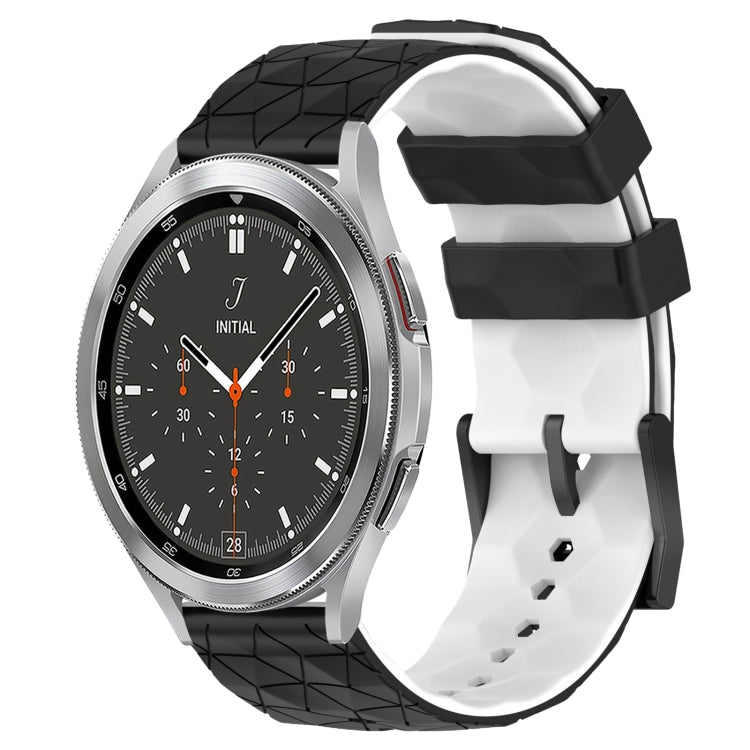 For Samsung  Galaxy Watch 4 Classic 46mm 20mm Football Pattern Two-Color Silicone Watch Band