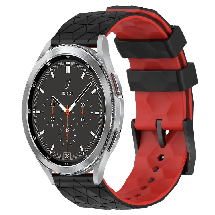 For Samsung  Galaxy Watch 4 Classic 46mm 20mm Football Pattern Two-Color Silicone Watch Band