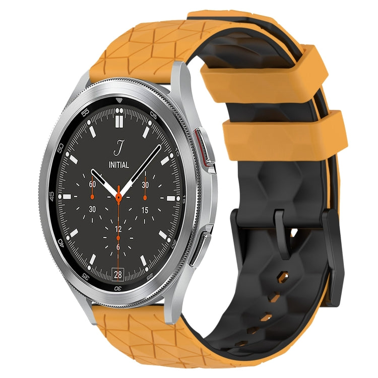 For Samsung  Galaxy Watch 4 Classic 46mm 20mm Football Pattern Two-Color Silicone Watch Band
