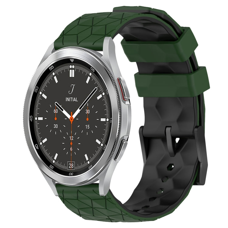 For Samsung  Galaxy Watch 4 Classic 46mm 20mm Football Pattern Two-Color Silicone Watch Band