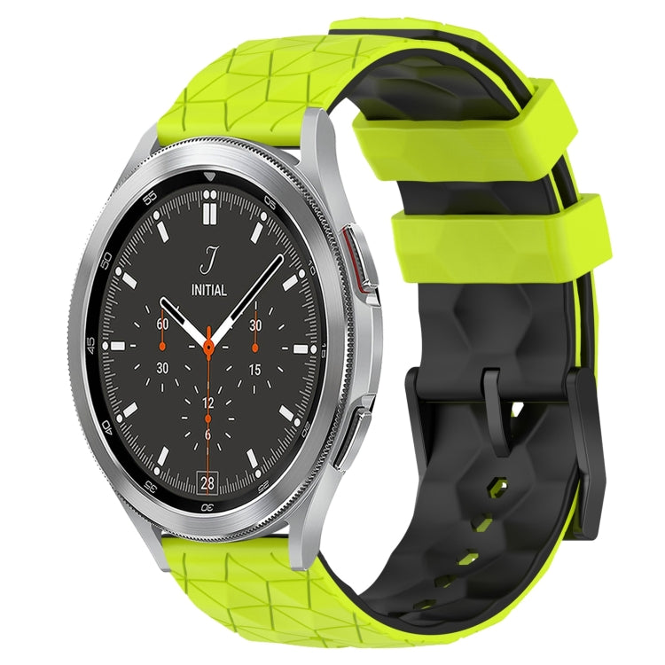 For Samsung  Galaxy Watch 4 Classic 46mm 20mm Football Pattern Two-Color Silicone Watch Band
