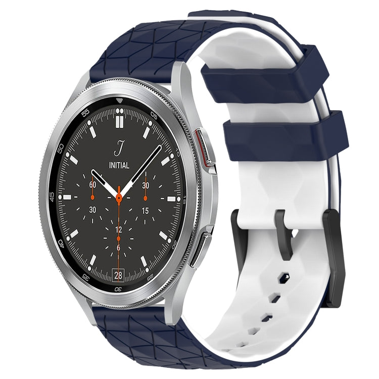 For Samsung  Galaxy Watch 4 Classic 46mm 20mm Football Pattern Two-Color Silicone Watch Band