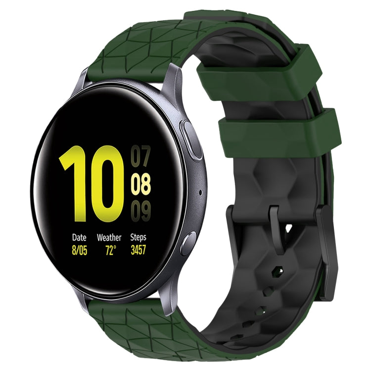 For Samsung Galaxy Watch Active 2 40mm 20mm Football Pattern Two-Color Silicone Watch Band