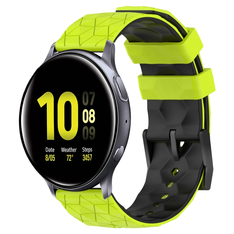 For Samsung Galaxy Watch Active 2 40mm 20mm Football Pattern Two-Color Silicone Watch Band
