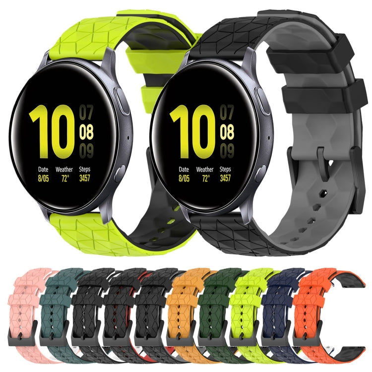 For Samsung Galaxy Watch Active 2 40mm 20mm Football Pattern Two-Color Silicone Watch Band