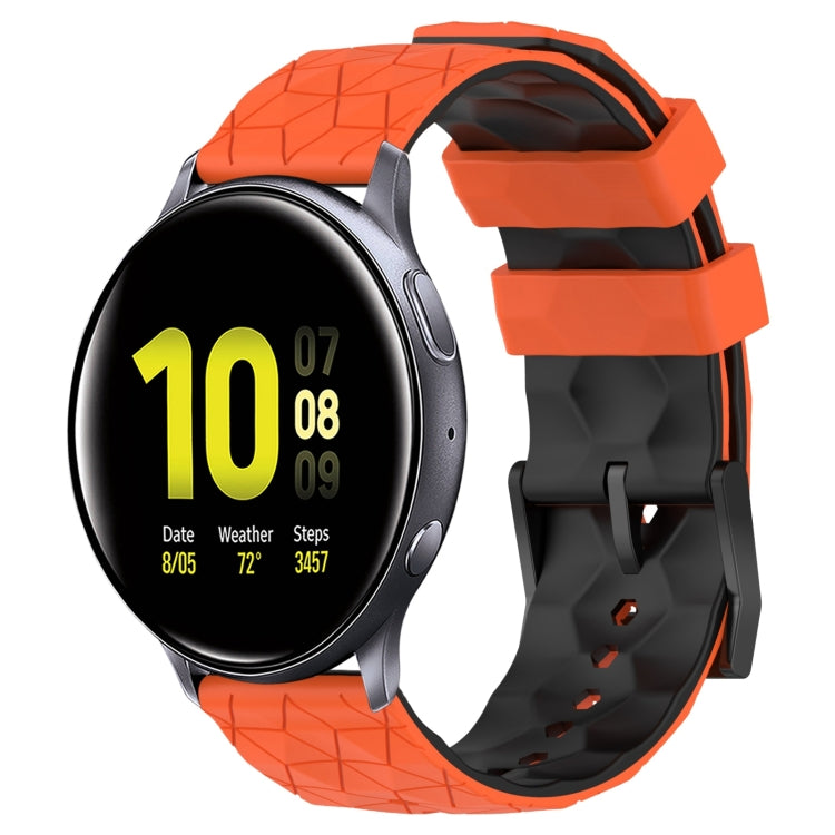 For Samsung Galaxy Watch Active 2 44mm 20mm Football Pattern Two-Color Silicone Watch Band