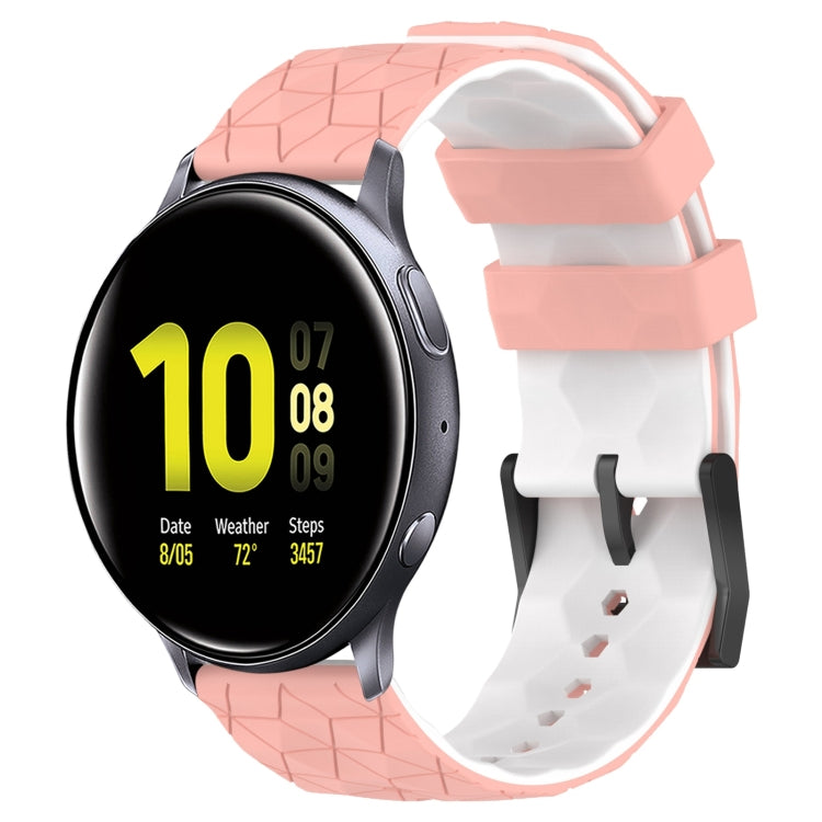 For Samsung Galaxy Watch Active 2 44mm 20mm Football Pattern Two-Color Silicone Watch Band