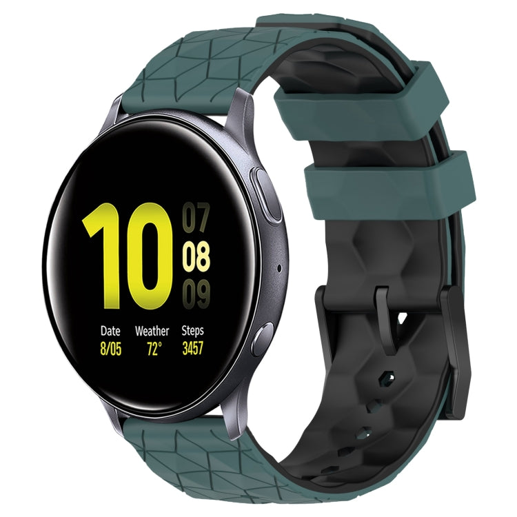 For Samsung Galaxy Watch Active 2 44mm 20mm Football Pattern Two-Color Silicone Watch Band