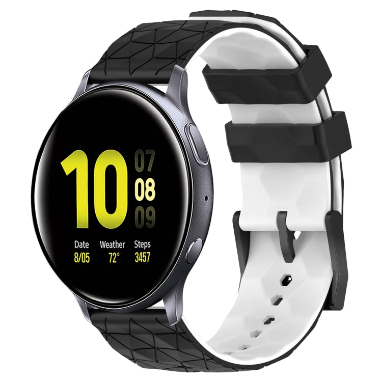 For Samsung Galaxy Watch Active 2 44mm 20mm Football Pattern Two-Color Silicone Watch Band