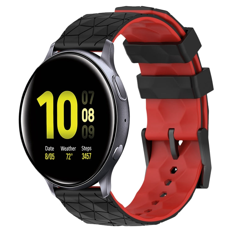 For Samsung Galaxy Watch Active 2 44mm 20mm Football Pattern Two-Color Silicone Watch Band