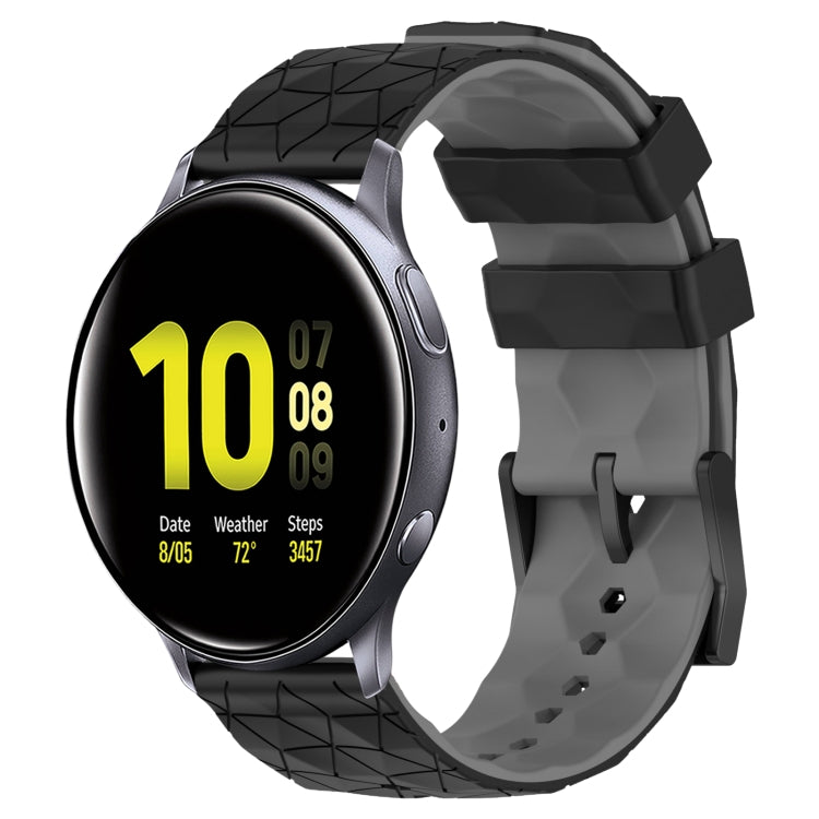 For Samsung Galaxy Watch Active 2 44mm 20mm Football Pattern Two-Color Silicone Watch Band