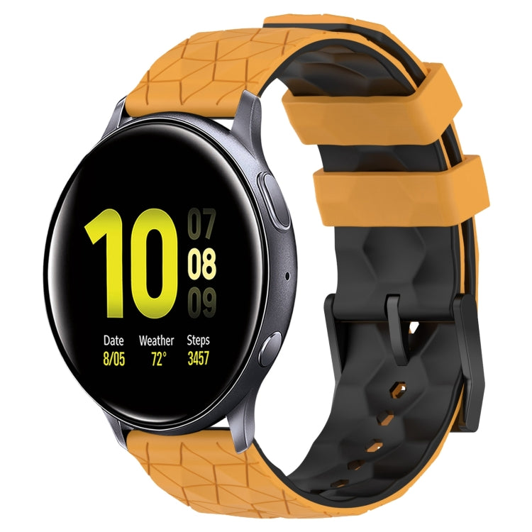 For Samsung Galaxy Watch Active 2 44mm 20mm Football Pattern Two-Color Silicone Watch Band
