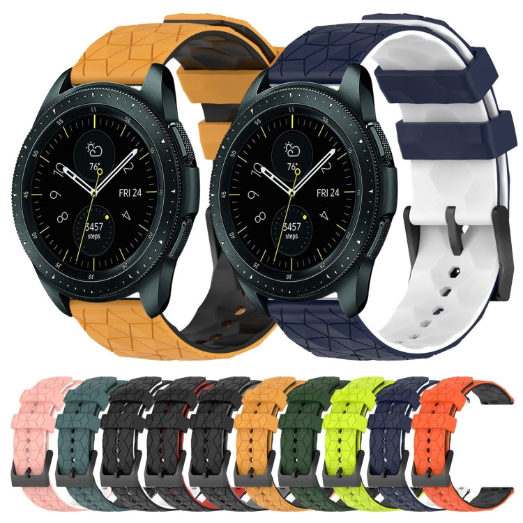 For Samsung Galaxy Watch 42mm 20mm Football Pattern Two-Color Silicone Watch Band