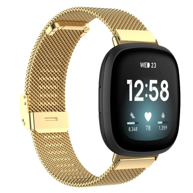 For Fitbit Versa 4 / Versa 3 / Sense 2 / Sense Integrated Milan Buckle Fine Mesh Metal Watch Band