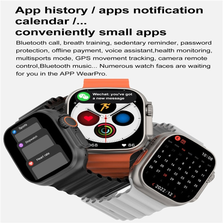 DT8 Ultra Max 2.1 inch Color Screen Smart Watch,Support Heart Rate Monitoring / Blood Pressure Monitoring