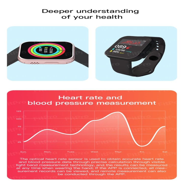 D20 Ultra 1.44 inch Color Screen Smart Watch,Support Heart Rate Monitoring / Blood Pressure Monitoring(Black)