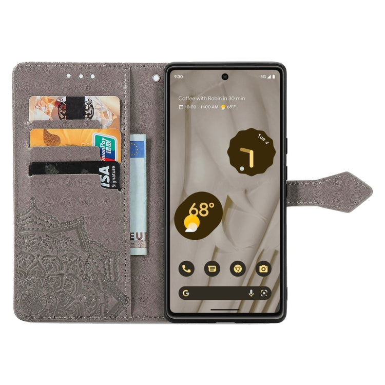 For Google Pixel 7A Mandala Flower Embossed Leather Phone Case
