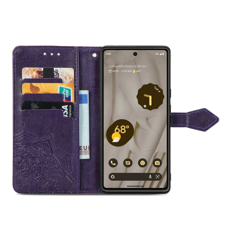 For Google Pixel 7A Mandala Flower Embossed Leather Phone Case