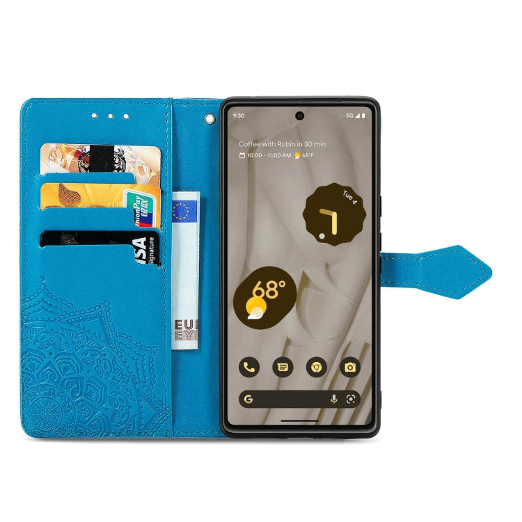 For Google Pixel 7A Mandala Flower Embossed Leather Phone Case