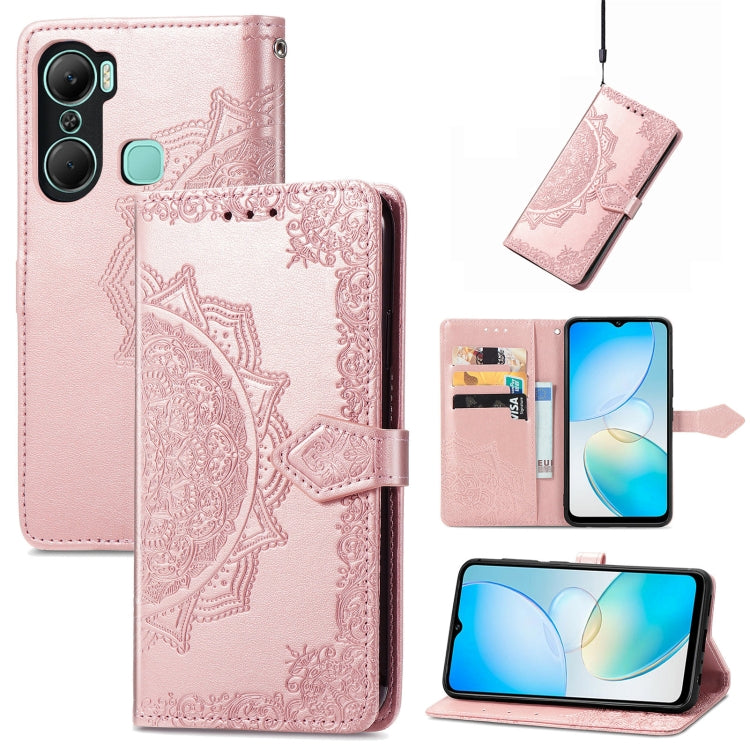 For Infinix Hot 12 Pro Mandala Flower Embossed Leather Phone Case
