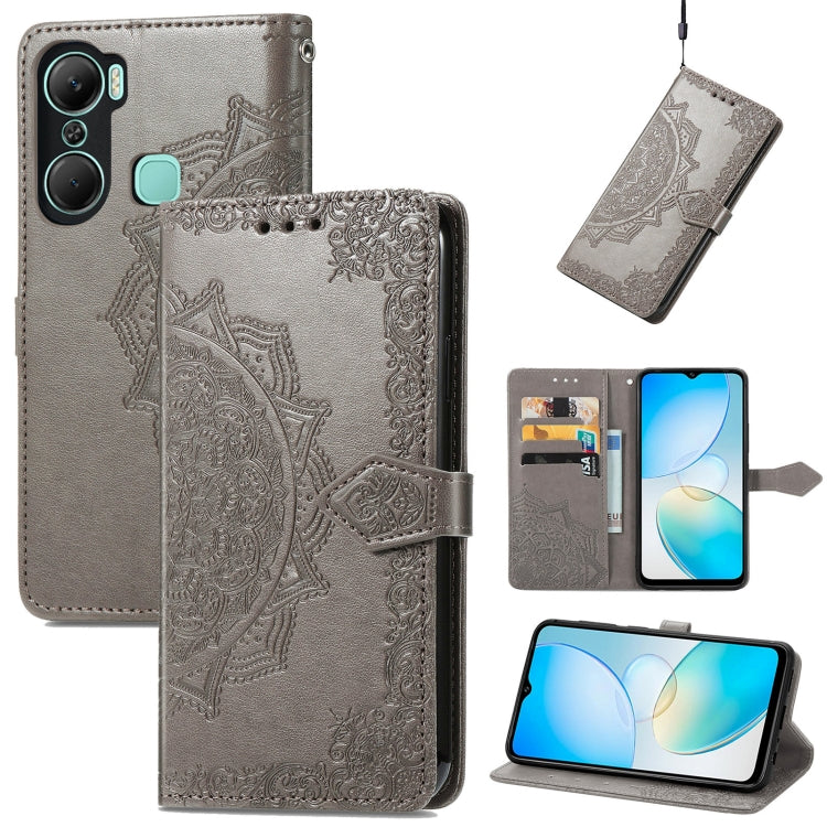 For Infinix Hot 12 Pro Mandala Flower Embossed Leather Phone Case