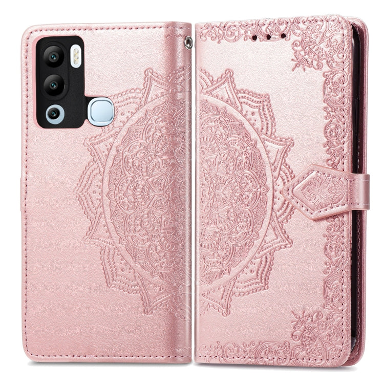 For Infinix Hot 12i Mandala Flower Embossed Leather Phone Case