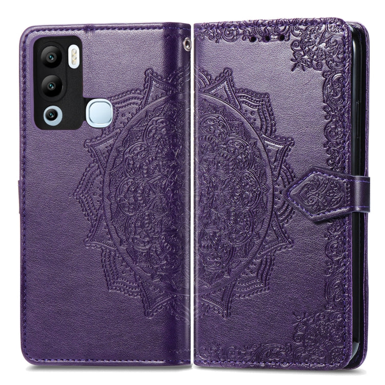 For Infinix Hot 12i Mandala Flower Embossed Leather Phone Case