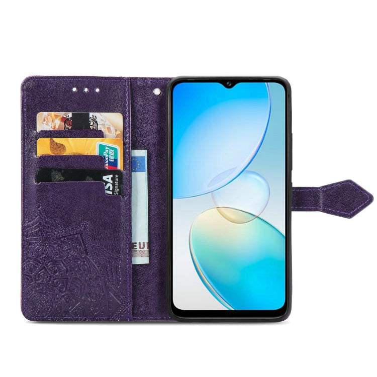 For Infinix Hot 12i Mandala Flower Embossed Leather Phone Case