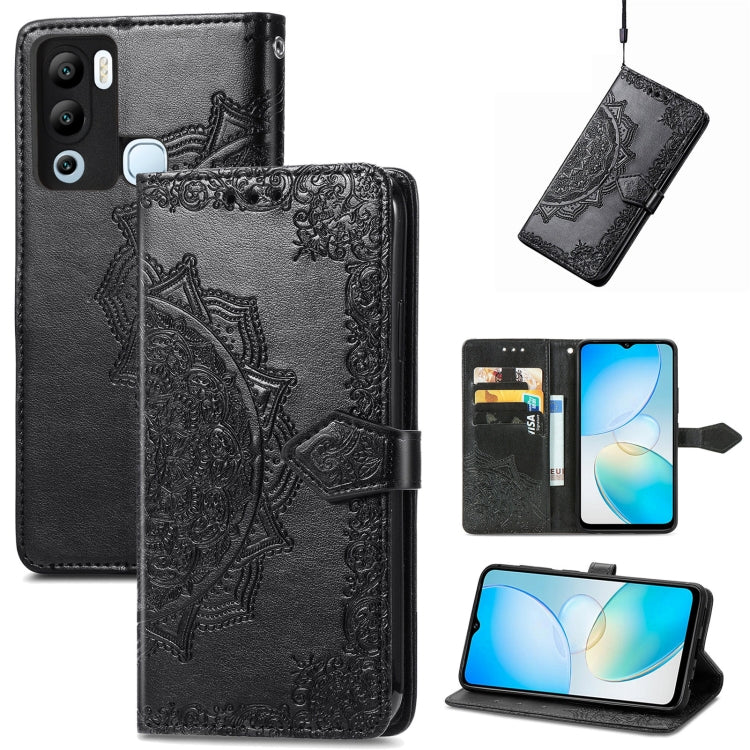 For Infinix Hot 12i Mandala Flower Embossed Leather Phone Case