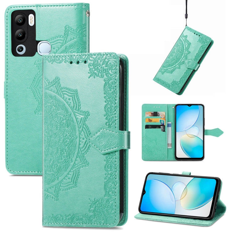 For Infinix Hot 12i Mandala Flower Embossed Leather Phone Case