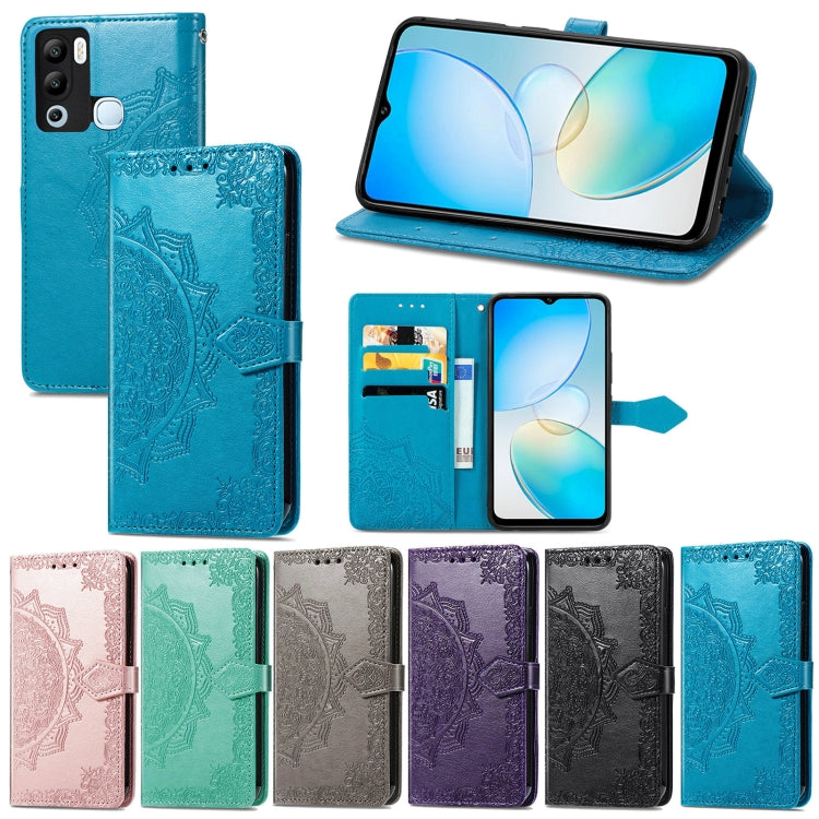 For Infinix Hot 12i Mandala Flower Embossed Leather Phone Case