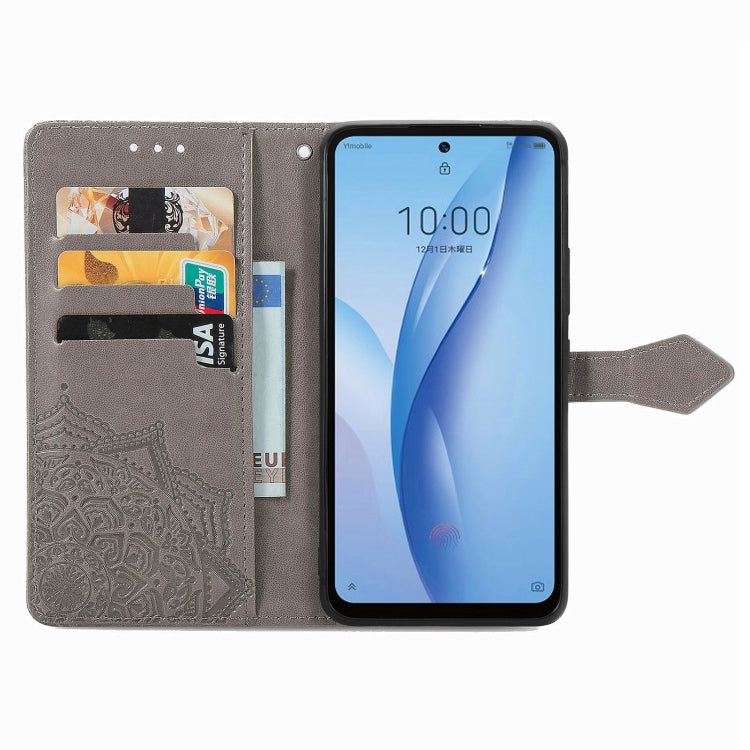 For ZTE Libero 5G III Mandala Flower Embossed Leather Phone Case