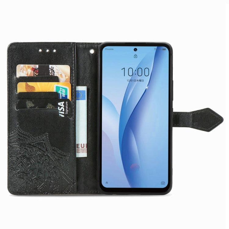 For ZTE Libero 5G III Mandala Flower Embossed Leather Phone Case