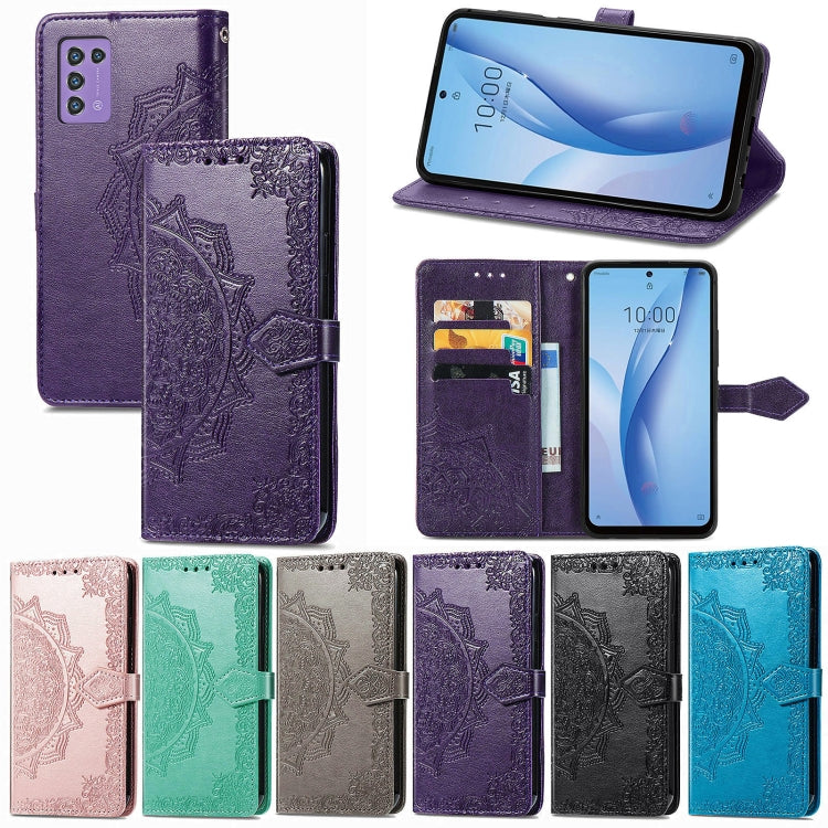 For ZTE Libero 5G III Mandala Flower Embossed Leather Phone Case