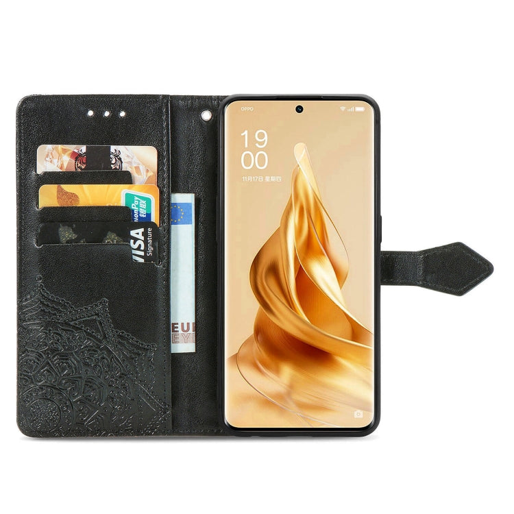 For OPPO Reno9 Mandala Flower Embossed Leather Phone Case