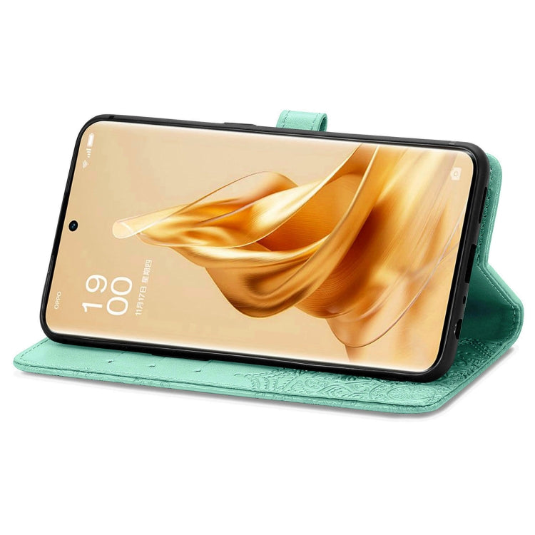 For OPPO Reno9 Mandala Flower Embossed Leather Phone Case
